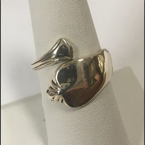 Sleek Smooth Sterling Silver Spoon Ring